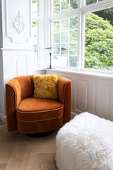 Long-Wool Sheepskin Cushion | 35x35 cm Imperial Yellow