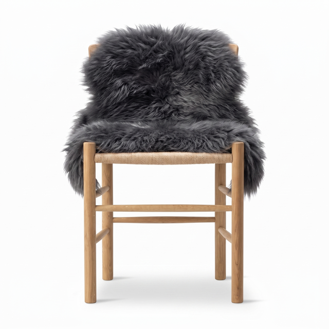 New Zealand sheepskin. 90 cm. Long wool. Premium Quality.