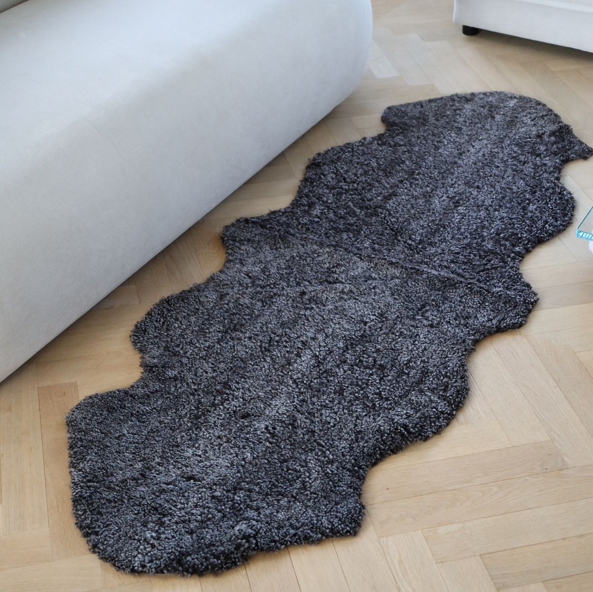 Premium | Double New Zealand Sheepskin | Short Curly Wool | 180 cm Anthracite