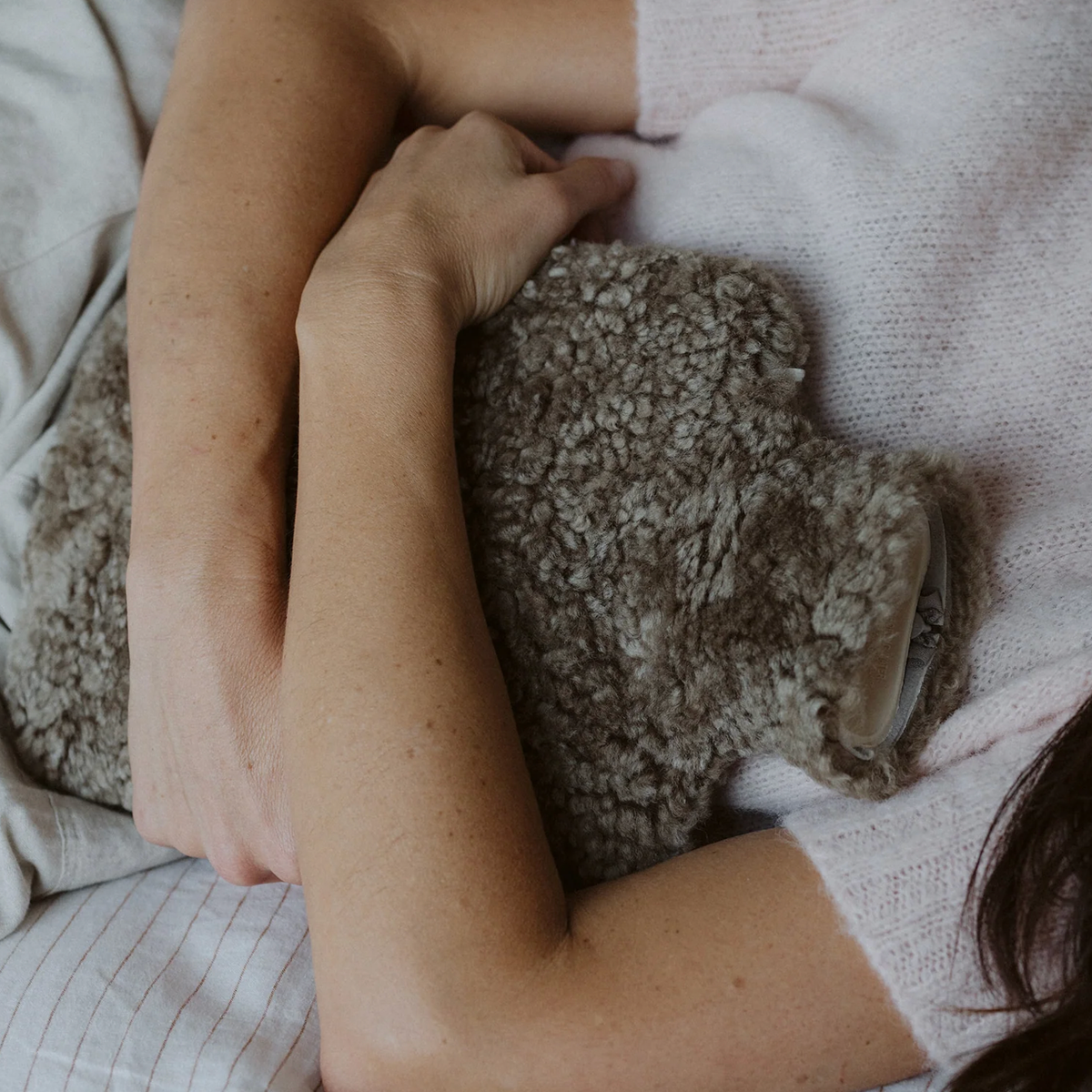 Sheepskin Hot Water Bottle | Light Grey  Light Grey