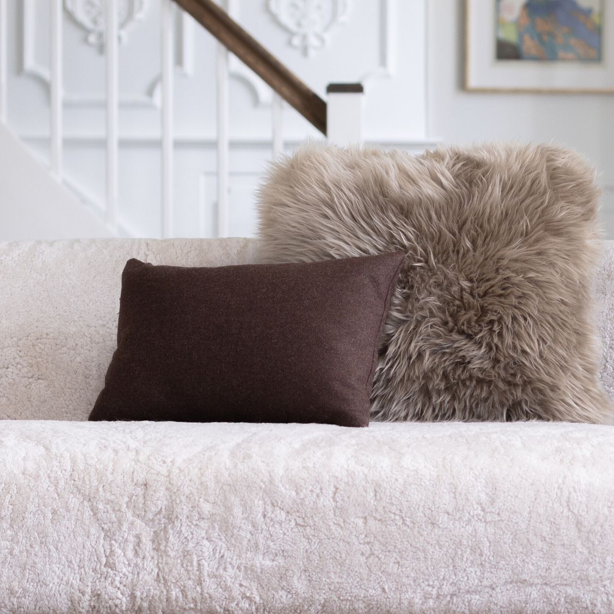Doublesided Cushion | 100% Wool | 52x52 cm | 34x52 cm  Beige