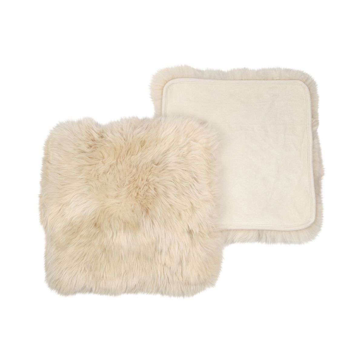 Seat Cover | With Backing | Long Wool | New Zealand | 40x40 cm Linen