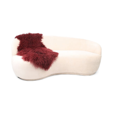 Double Mongolian Sheepskin | 150 x 55 cm Burgundy