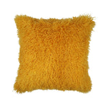 Sheepskin Cushion | Tibet | 50x50 cm Mustard Yellow