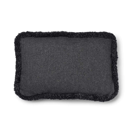 Short-Wool Sheepskin Cushion | SW trim | 52x52 cm | 34x52 cm Charcoal/Anthracite
