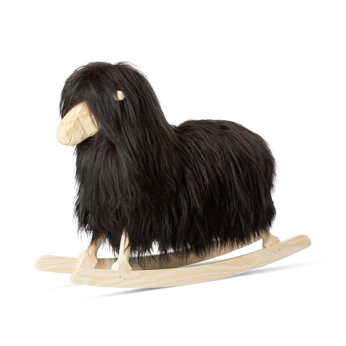 Rocking Sheep | Icelandic Long Wool | L85xW25xH60 cm | Large Blacky