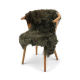 Tibetan Sheepskin | Straight Wool | Green/Brown | 100x60 cm