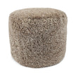 Short Wool Curly Sheepskin Pouf