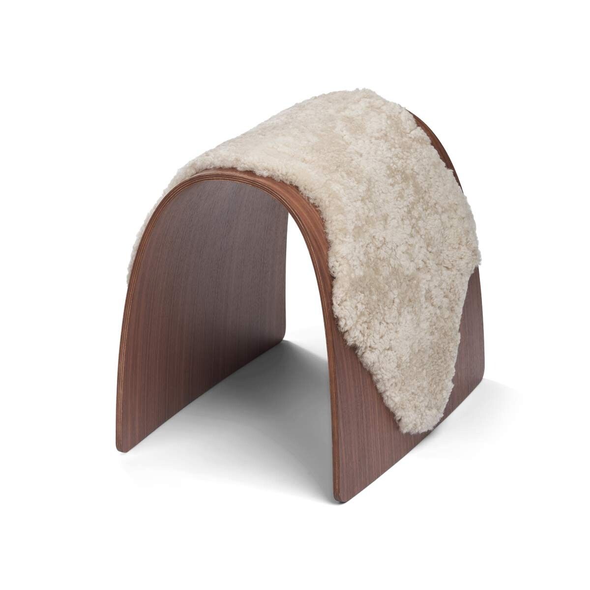 Sheep Stool Cover | Short Wool Pearl