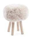 New Zealand Sheepskin Stool Cover | Ø35xH17 cm Linen