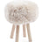 Long Wool Stool Cover | Ø35xH17 cm Linen