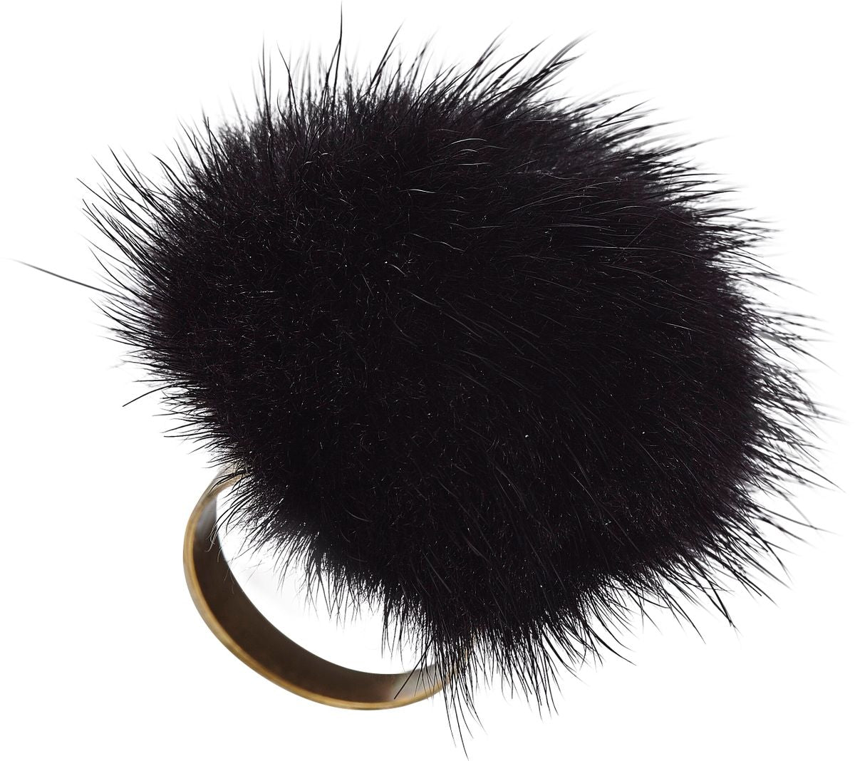 Ring Pom Pom Black