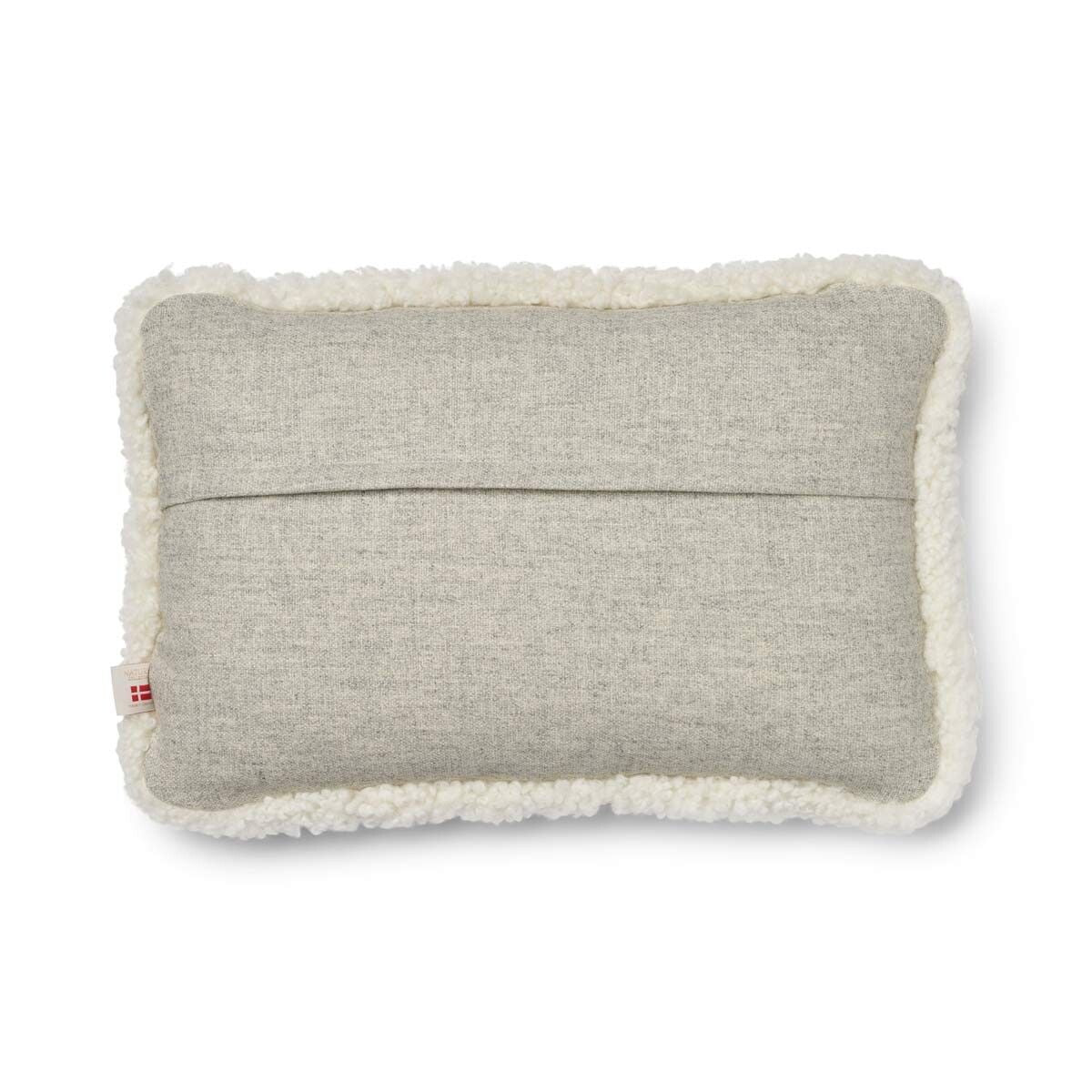 Short-Wool Sheepskin Cushion | SW trim | 52x52 cm | 34x52 cm Silver/Ivory