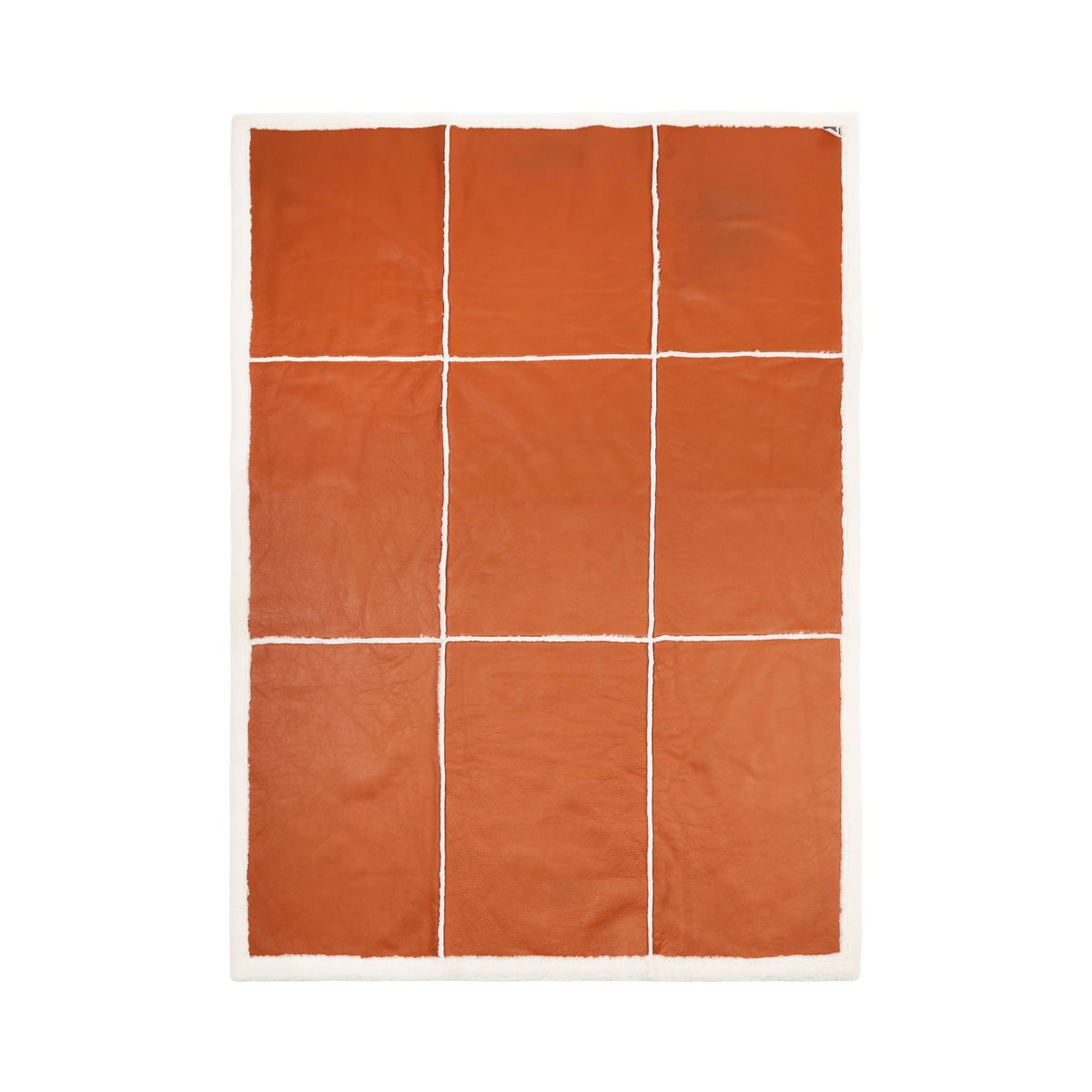 Addison Throw | Double Face Sheepskin | Short Wool Leather Brown/Ivory