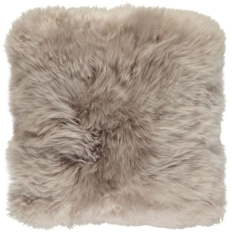 Long-Wool Sheepskin Cushion | 35x35 cm Dove