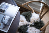 Curly Sheepskin Seat Cover | Ø37 cm Arctic Sunrise/Hedge Green