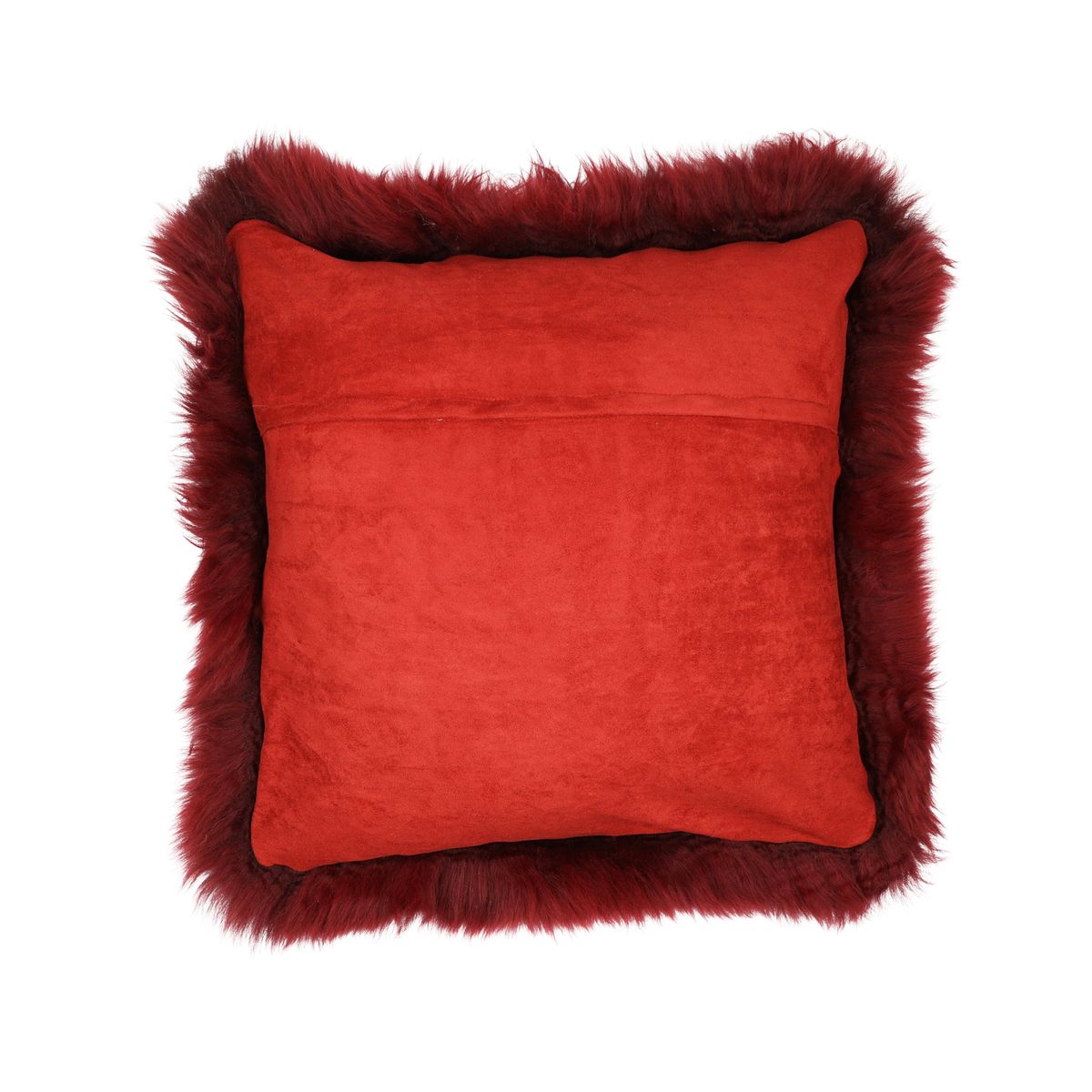 Sheepskin Cushion | Long Wool | New Zealand | 50x50 cm Burgundy