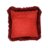 Sheepskin Cushion | Long Wool | New Zealand | 50x50 cm Burgundy