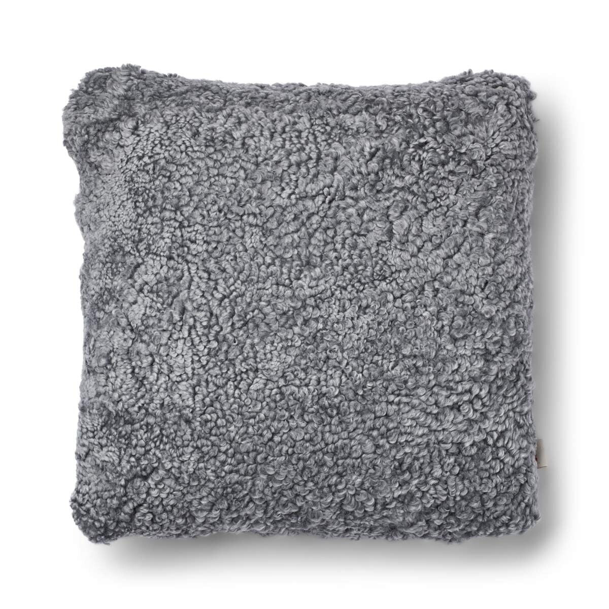Short Wool Sheepskin Cushion | Two-sided |52x52 cm  | 34x52 cm  Stone/Light Grey