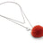 Necklace Pom Pom  Brick Red