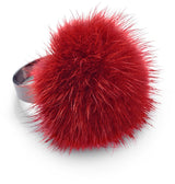 Ring Pom Pom Brick Red