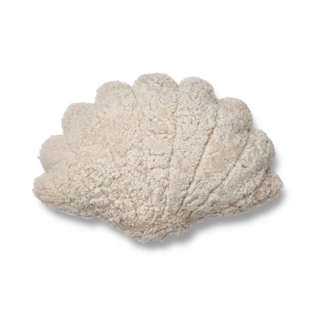 Short Wool Shell Cushion | Small | Medium | Large Pearl