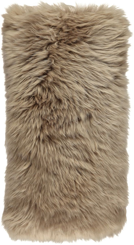 Long Wool Sheepskin Cushion | 28x56 cm Taupe
