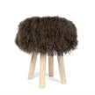 Theo Stool + Cover | Oak Legs | Mongolian Sheepskin Taupe