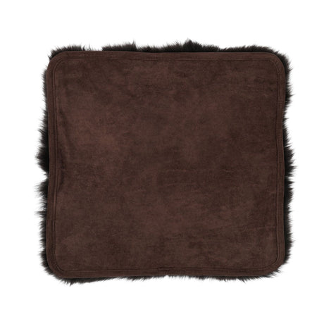 Seat Cover | With Backing | Long Wool | New Zealand | 40x40 cm Chocolate