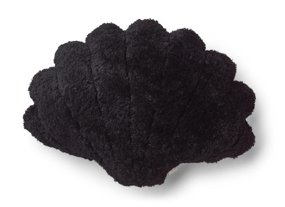 Short Wool Shell Cushion | Small | Medium | Large Black