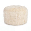 Skandi Footrest | Long Wool Sheepskin | New Zealand  Linen