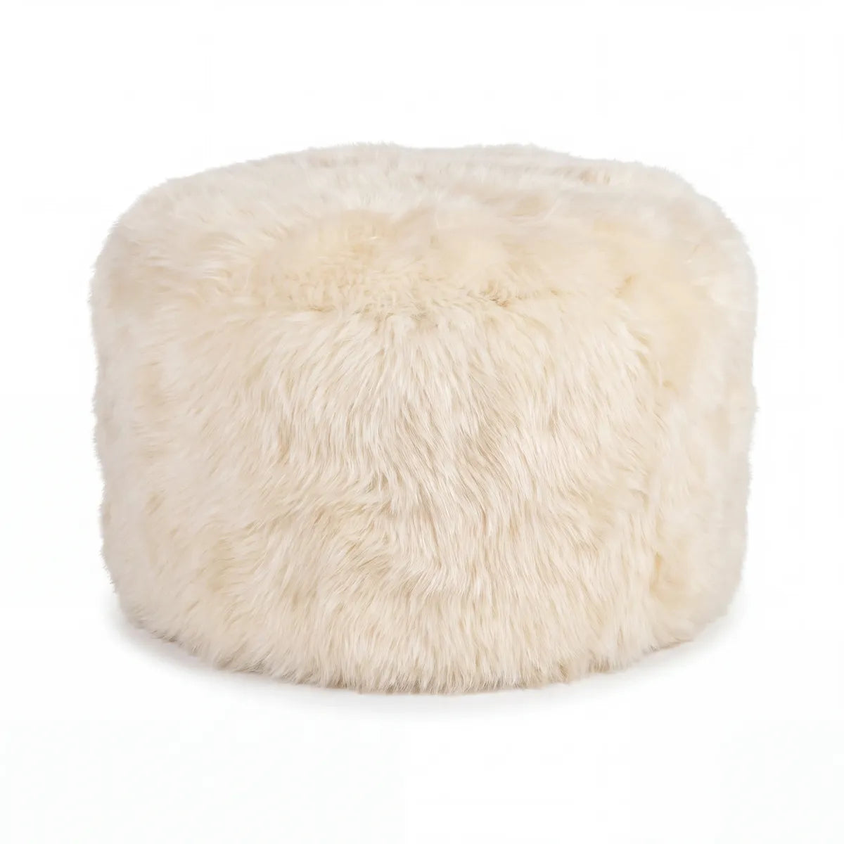 Skandi Footrest | Long Wool Sheepskin | New Zealand  Linen