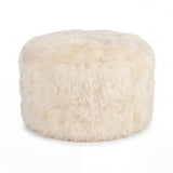 Skandi Footrest | Long Wool Sheepskin | New Zealand  Linen