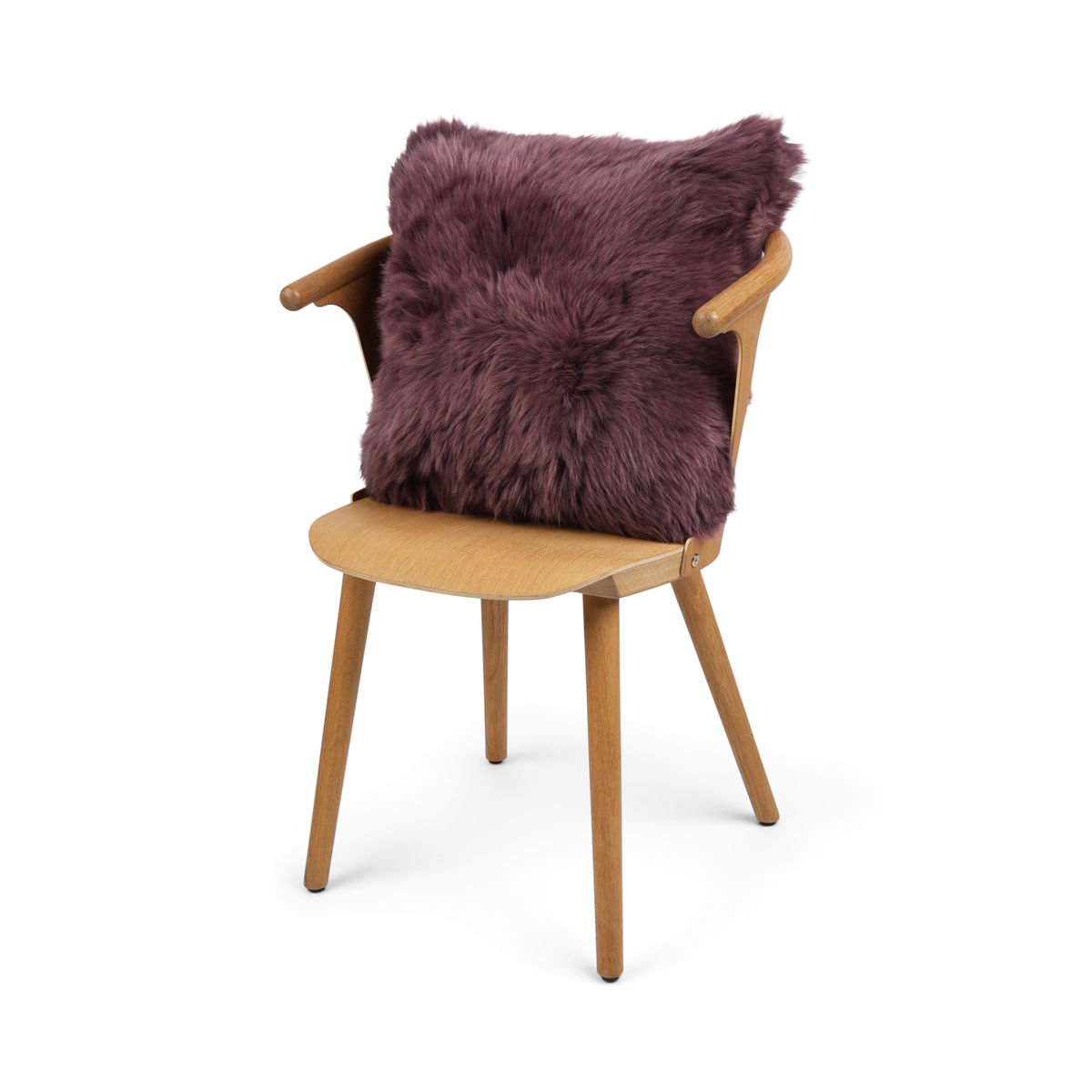 Sheepskin Cushion | Long Wool | New Zealand | 50x50 cm Aubergine