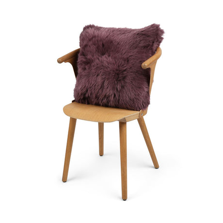 Sheepskin Cushion | Long Wool | New Zealand | 50x50 cm Aubergine