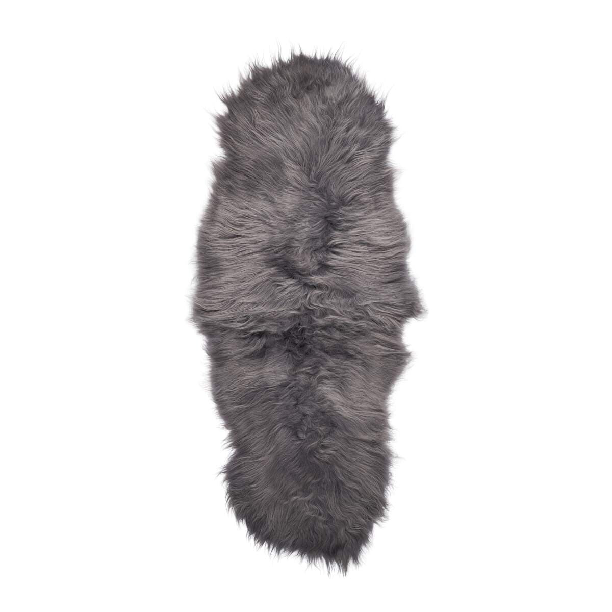 Double Icelandic Sheepskin | Natural Colors | Long Wool |180 cm Grey Brisa