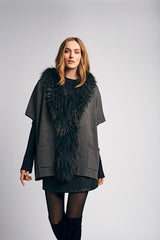 Nina Poncho Dark Grey