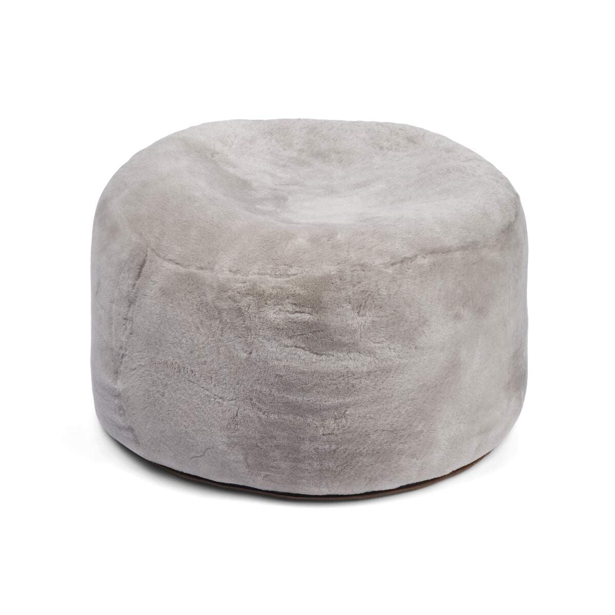 Round Moccasin Pouf | ø55xH36cm Silver Grey