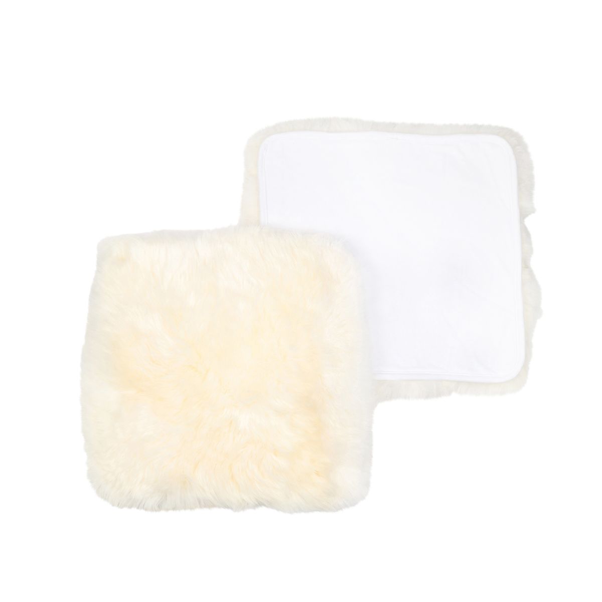 Seat Cover | With Backing | Long Wool | New Zealand | 40x40 cm Ivory
