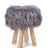 Theo Stool + Cover | Oak Legs | Mongolian Sheepskin Steel