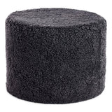 Short Wool Curly Sheepskin Pouf