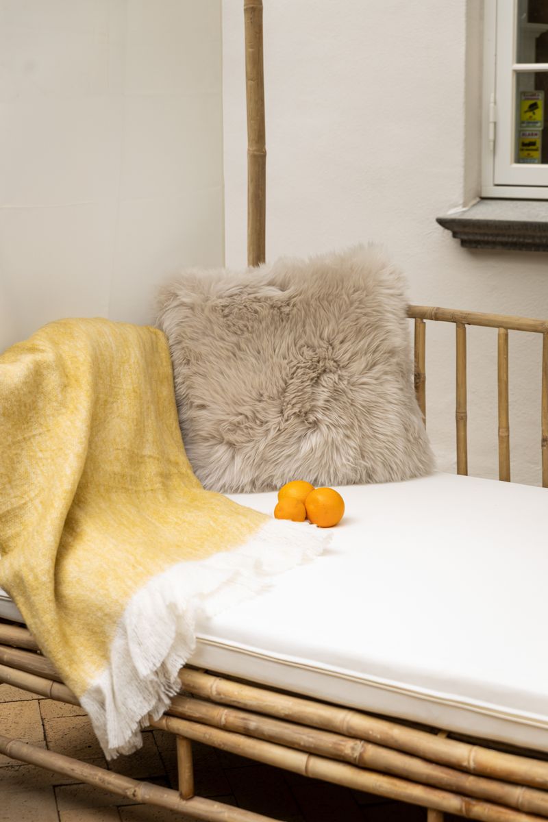 Throw of Mohair Wool | 130x170 cm Mustard