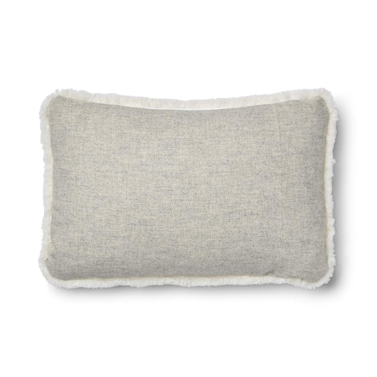 Short Wool Sheepskin Cushion | Two-sided |52x52 cm  | 34x52 cm  Silver/Ivory