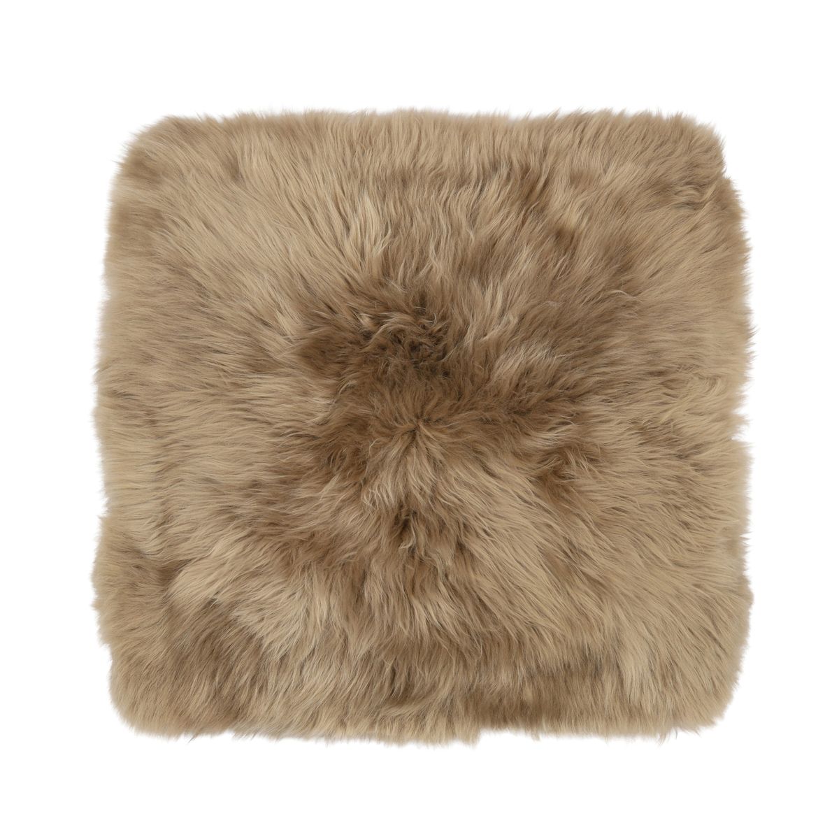 Seat Cover | With Backing | Long Wool | New Zealand | 40x40 cm Taupe