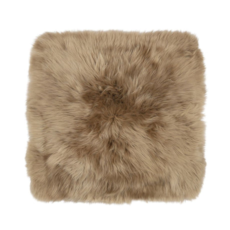 Seat Cover | With Backing | Long Wool | New Zealand | 40x40 cm Taupe