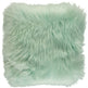 Long-Wool Sheepskin Cushion | 35x35 cm Mint