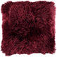 Long-Wool Sheepskin Cushion | 50x50 cm Burgundy