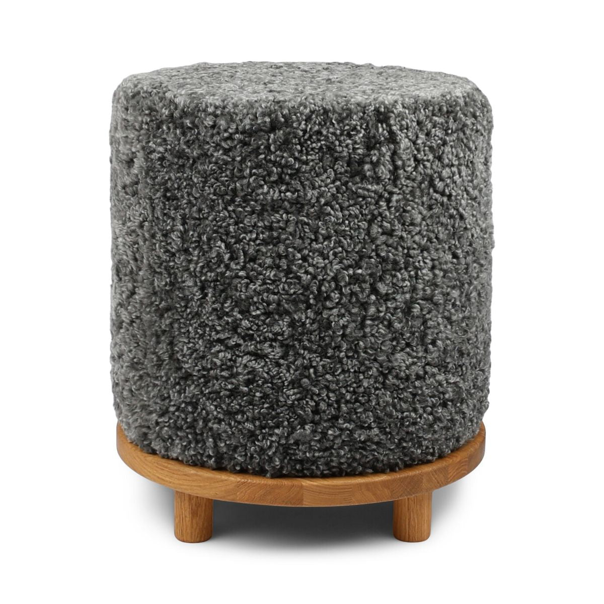 Simon Stool | Short Wool | D46xH52 cm Graphite