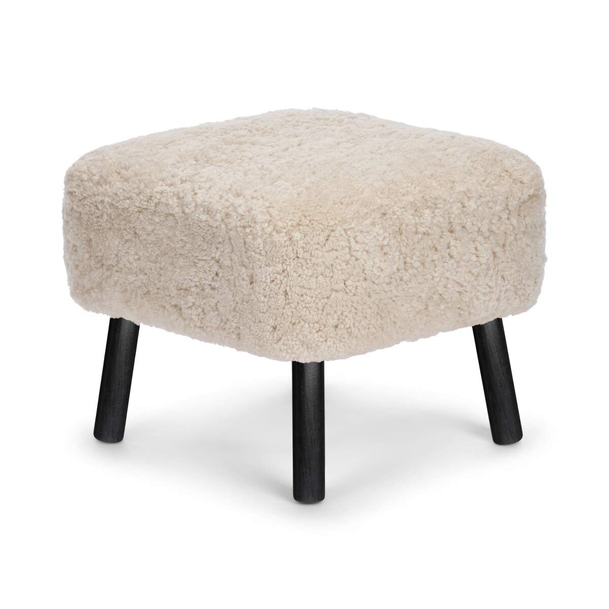 Emil Foot Rest | Short Wool Pearl