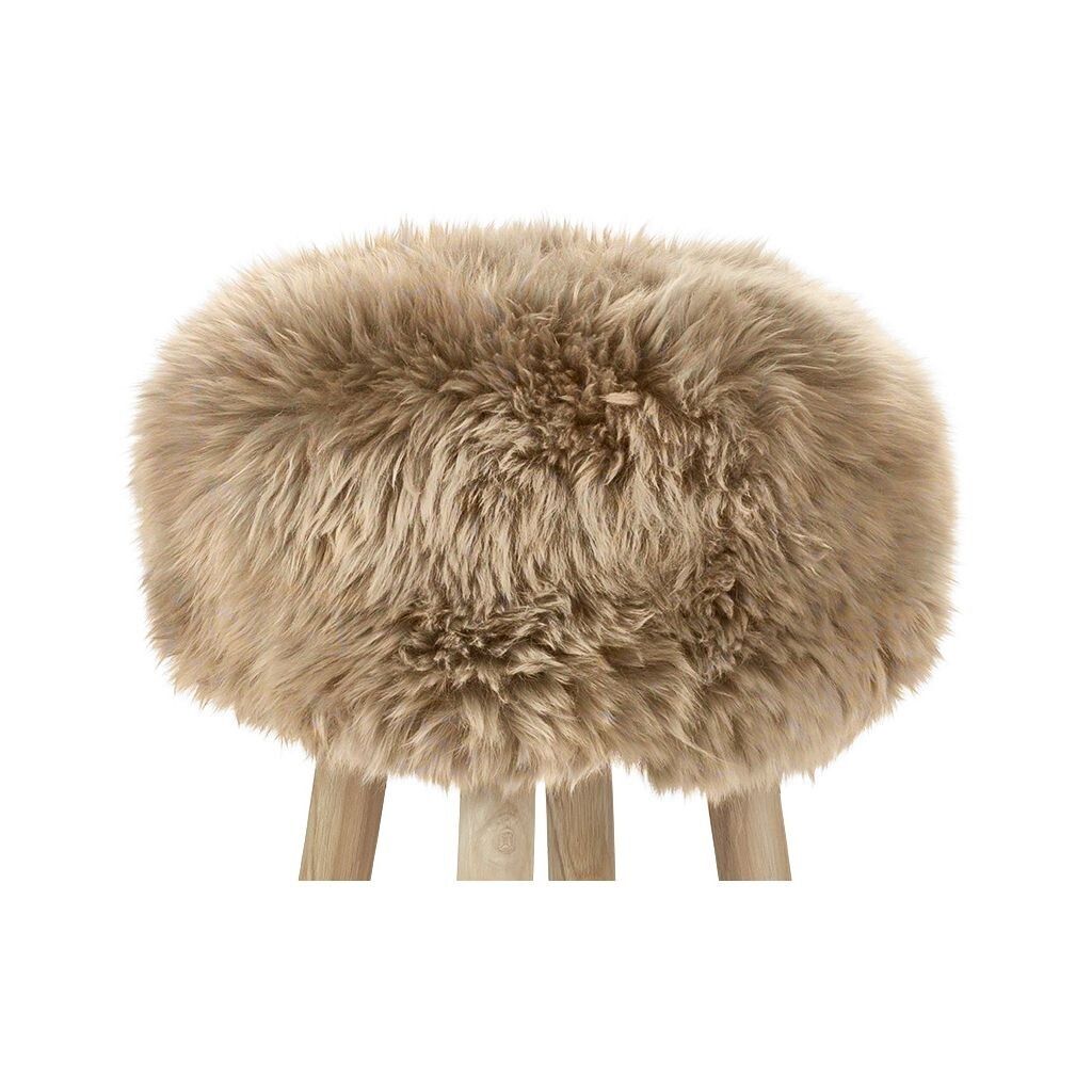New Zealand Sheepskin Stool Cover | Ø35xH17 cm Taupe